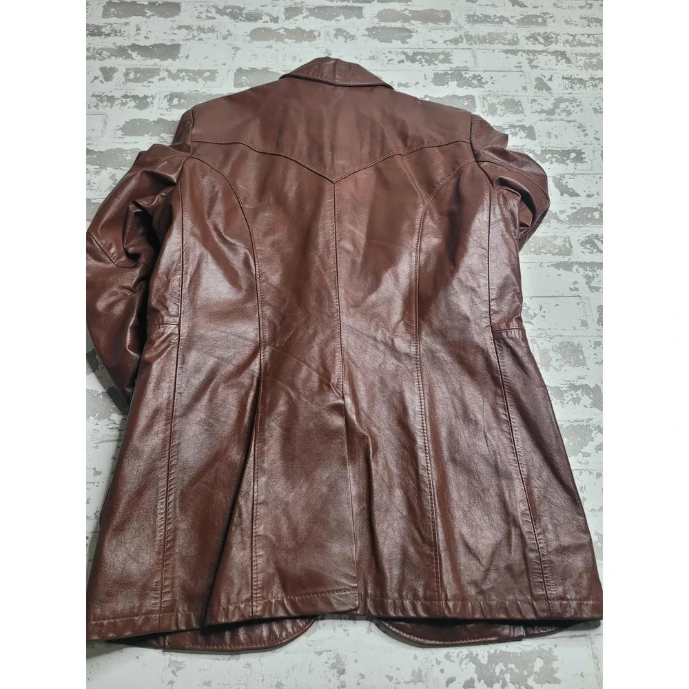 Vintage David James Leather Western Jacket Men's 42L‎